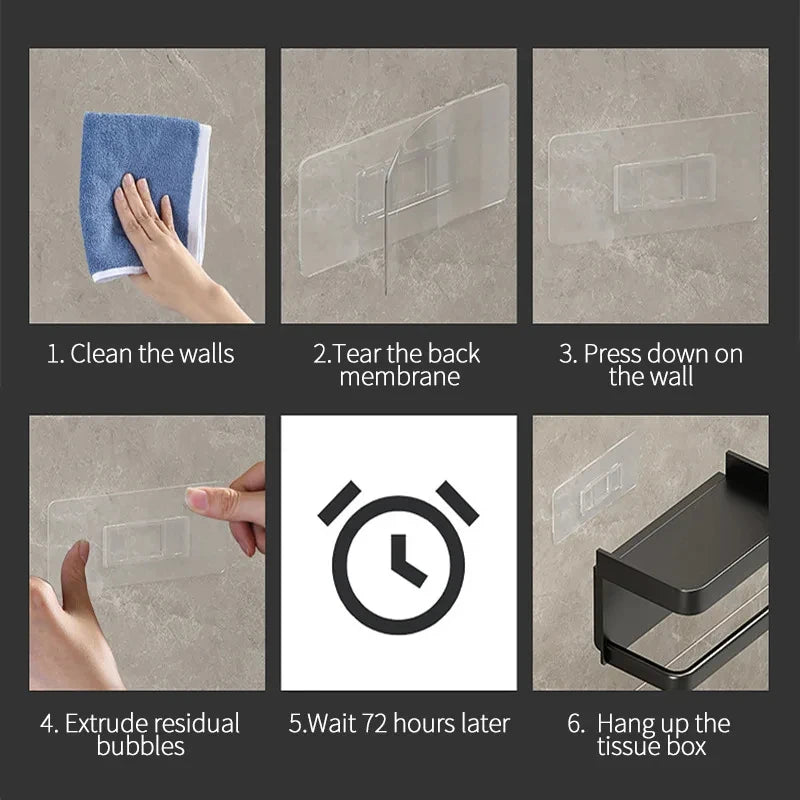 Wall-Mount Bathroom Toilet Paper Holder & Storage Rack
