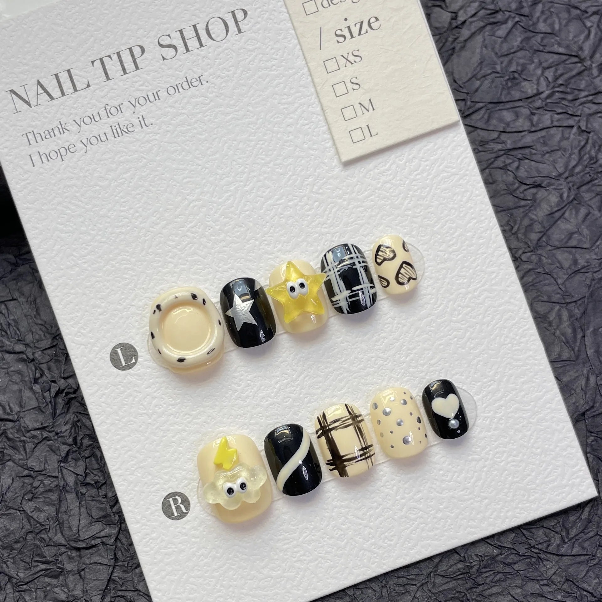 Handmade Press on Nails Cartoon Resin Star Cloud Decor False Nail Tips for Girls Wearable Sweet Short Fake Nail Patches 10pcs Peaceful Pleasures Health and Wellness L