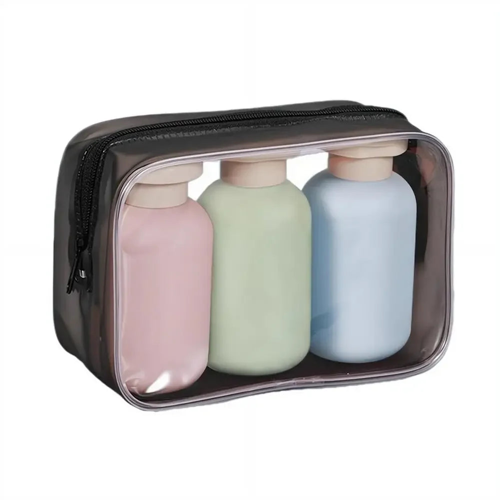 3Pcs 100ML Travel Bottles Set, Leak-Proof Refillable Portable Dispenser for Shampoo Toner Lotion Shower Gel, Travel Essentials Peaceful Pleasures Health and Wellness
