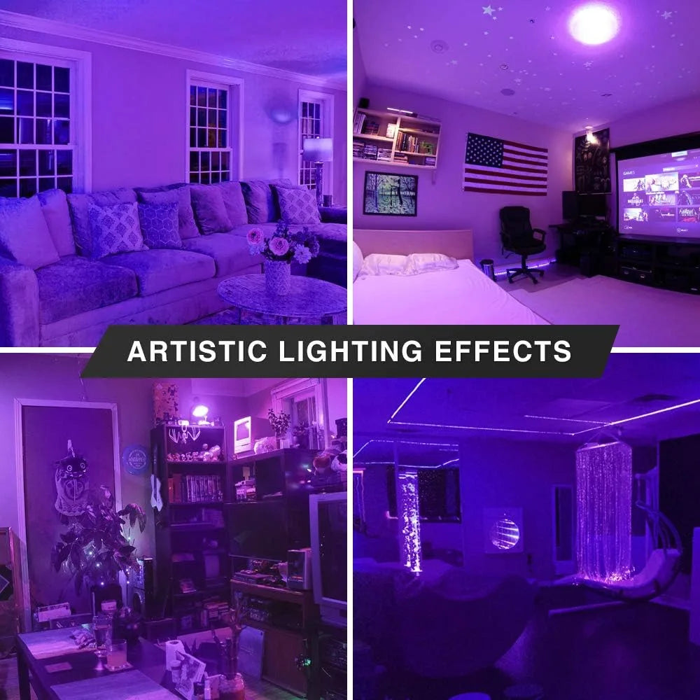 E27 9W UV Black Light Bulb 395nm LED Glow Party Decor