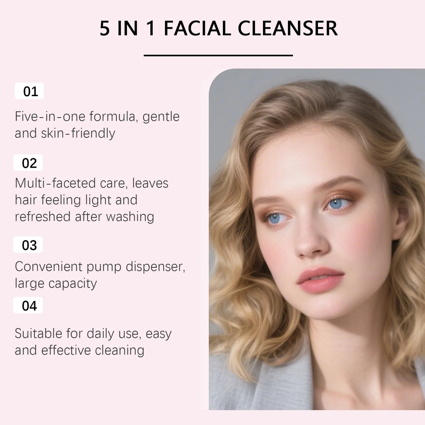 5-in-1 Hydrating Facial Cleanser – Foam, Brightening & Makeup