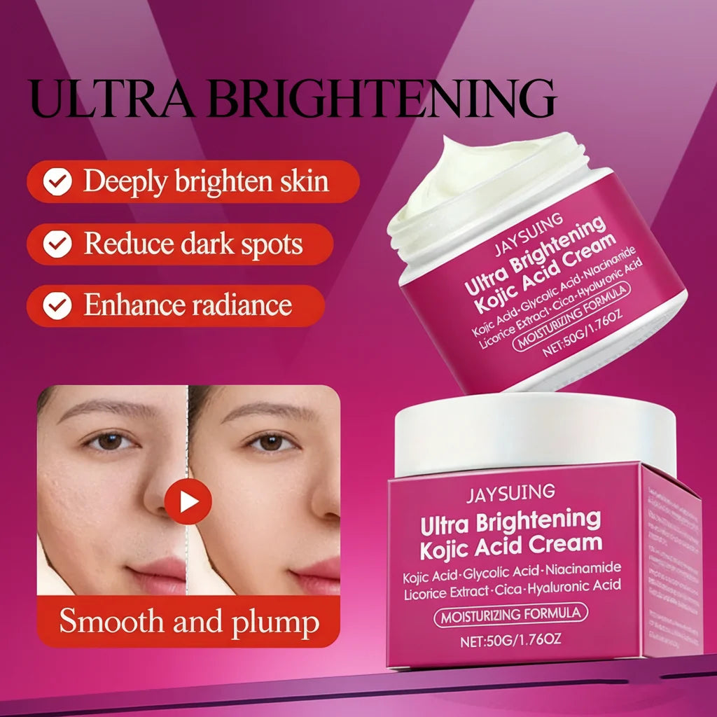 Kojic Acid Brightening Face Cream | Hyaluronic Acid & Licorice