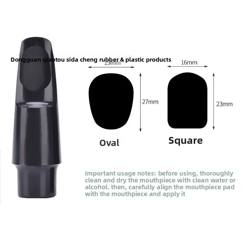 Sax Tooth Pad Black Tube Silicone Food Grade Flute Patch Transparent