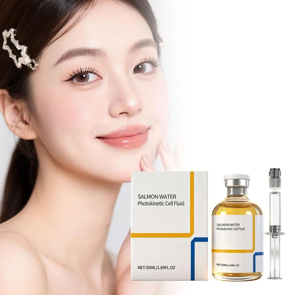 Salmon Water Photokinetic Cell Fluid Moisturizing Lifting Firming Brighten Skin Texture Ampoule Needle Tube Anti-wrinkle Essence Peaceful Pleasures Health and Wellness