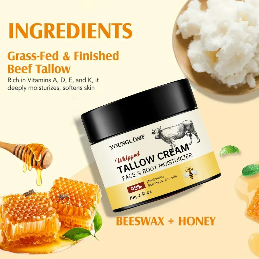 YOUNGCOME Beef Tallow & Honey Balm – Face & Body Moisturizer