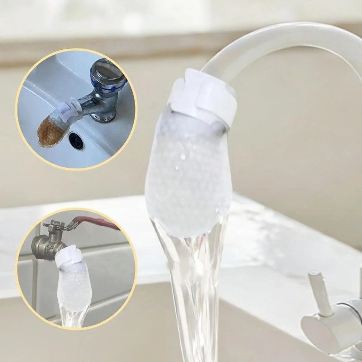 Reusable Faucet Filter Cotton Bag Fine Fiber Purification Sock Sediment Barrier For Limescale, Kitchen Bath Shower Coffee Drink Peaceful Pleasures Health and Wellness