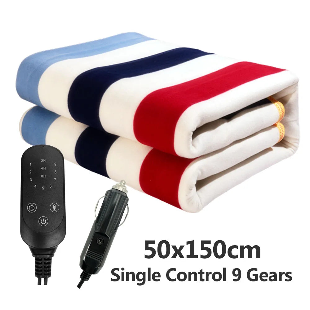 12V Cars Electric Blanket Heating Level Heated Travel Blanket for Car Outdoor Traveling Camping Pad 70x180cm/120x150cm/50x150cm Peaceful Pleasures Health and Wellness 50x150 B