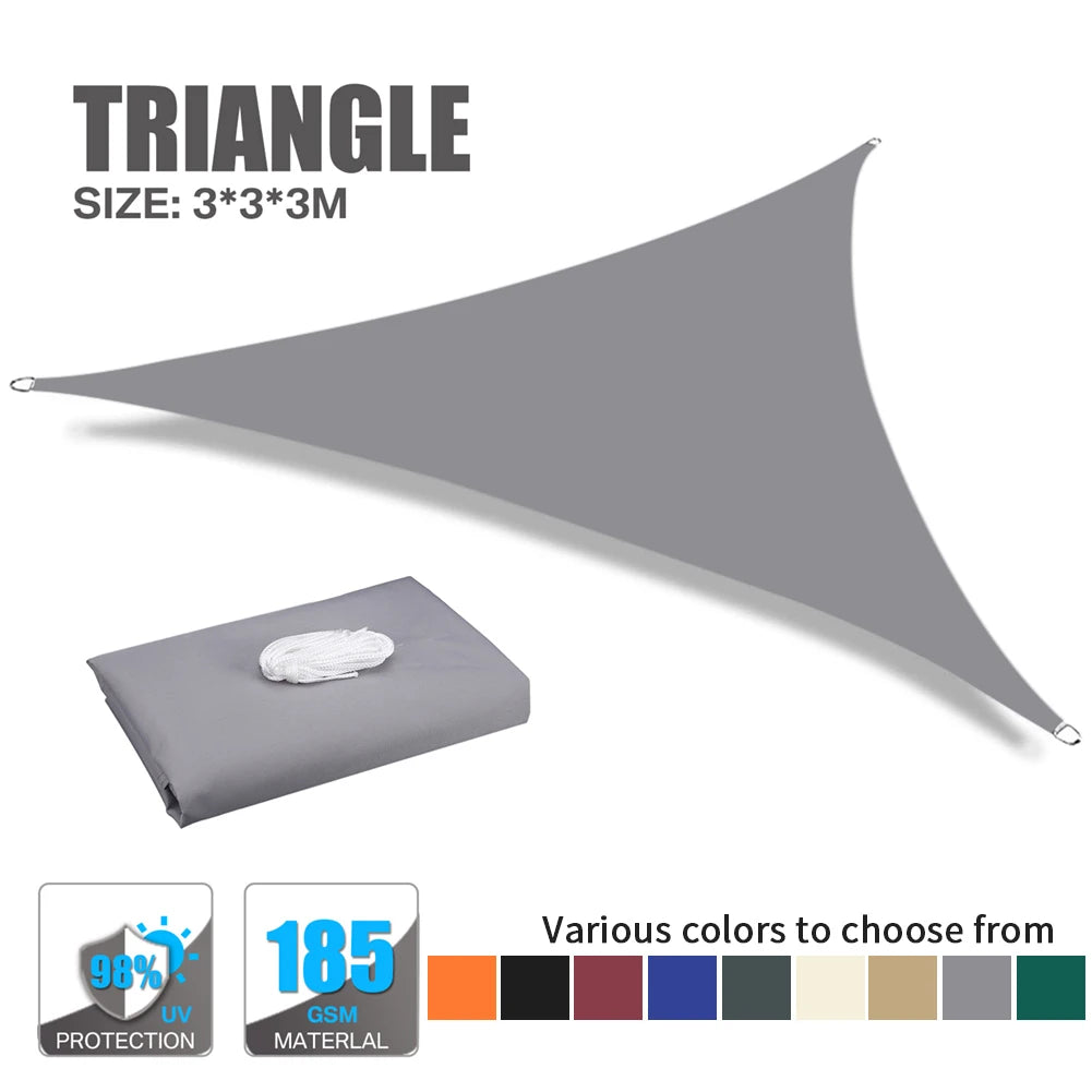 Triangle Sun Shade Sail 280 GSM 95% UV Block – Patio & Garden