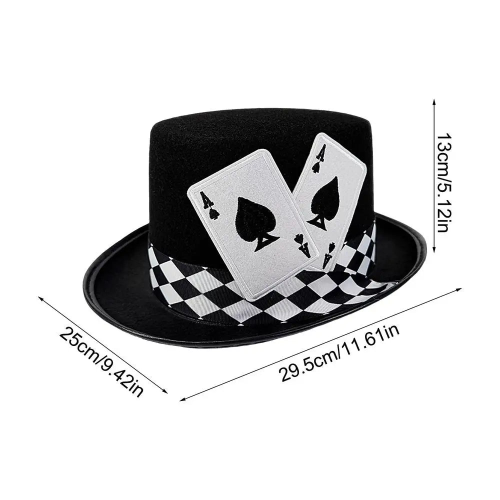 Magician Top Hat – Playing Card Felt Costume Hat | Halloween