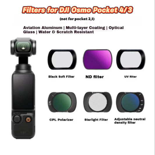 DJI Osmo Pocket 3/4 Magnetic CPL Black Mist ND Filter Set Camera Filter Set Oasis Select