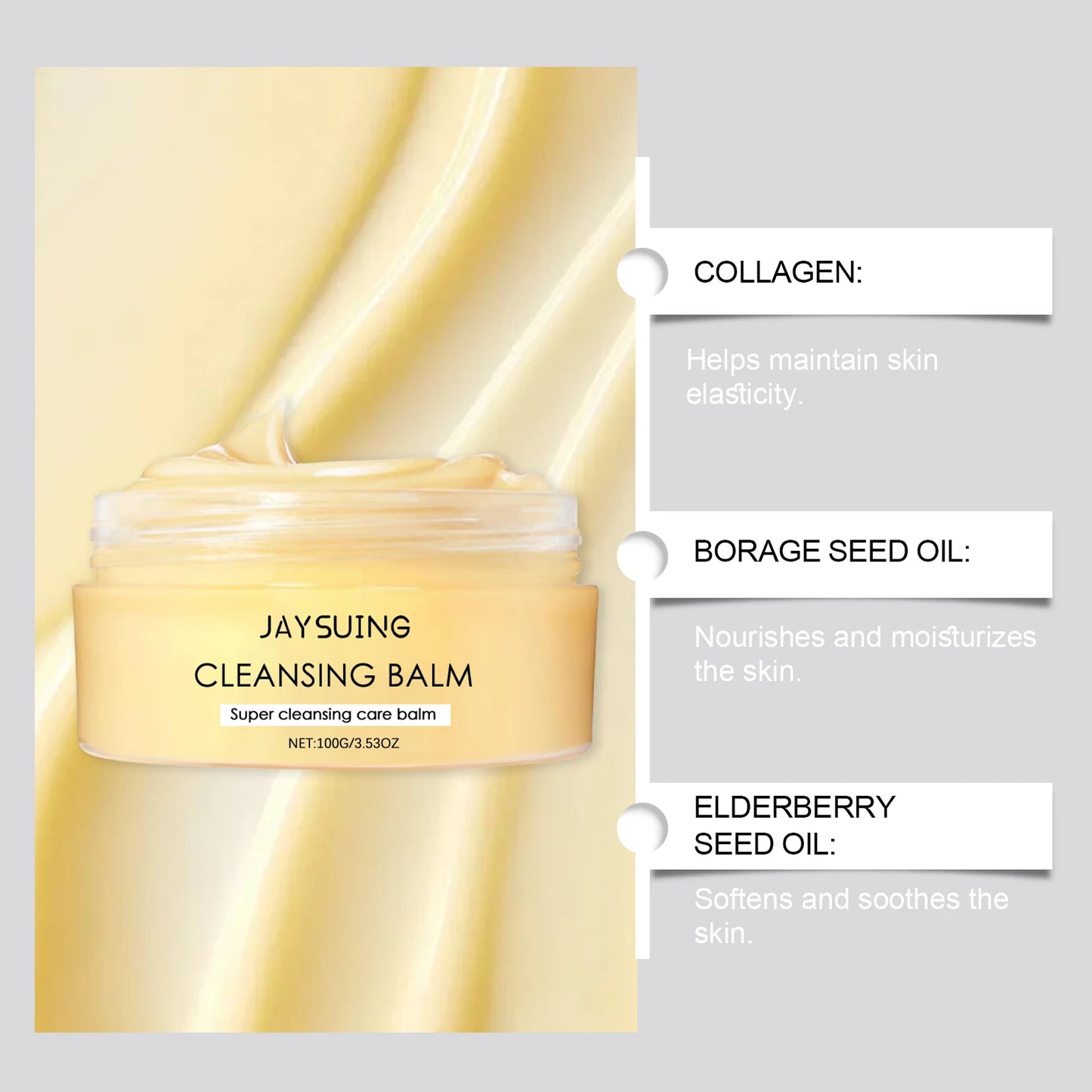 Jaysuing Cleansing Balm Makeup Remover – Brighten & Hydrate