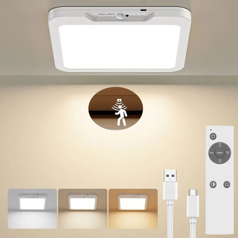 Wireless Motion Sensor Ceiling Light | Rechargeable LED, IP44