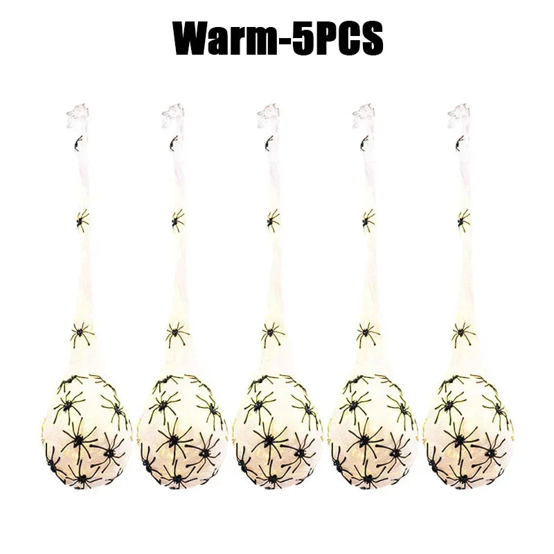 Glowing Halloween Spider Egg Sacks LED Hanging Web Decoration