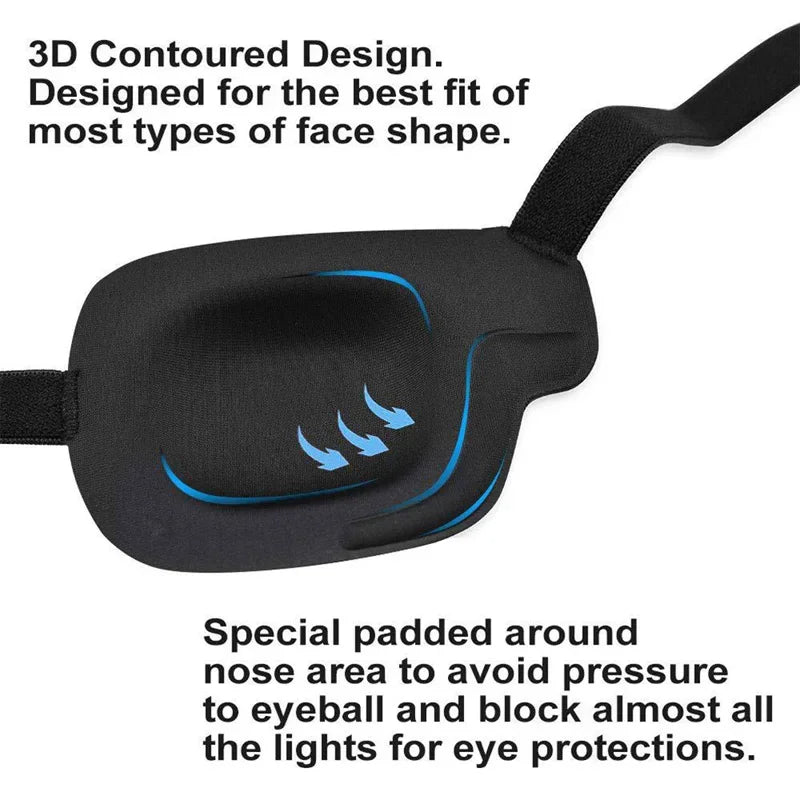 3D Concave Eye Patch for Lazy Eye & Amblyopia | Adjustable Black