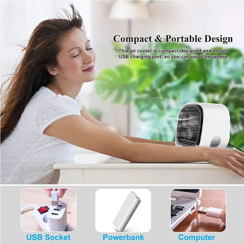 URGGU Mini Portable USB Air Cooler Fan | Personal Desktop Cooling