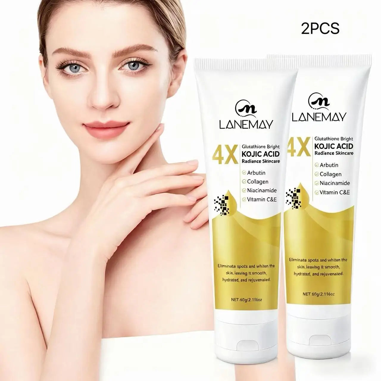 2-Pack Glutathione & Kojic Acid Brightening Cream 60g