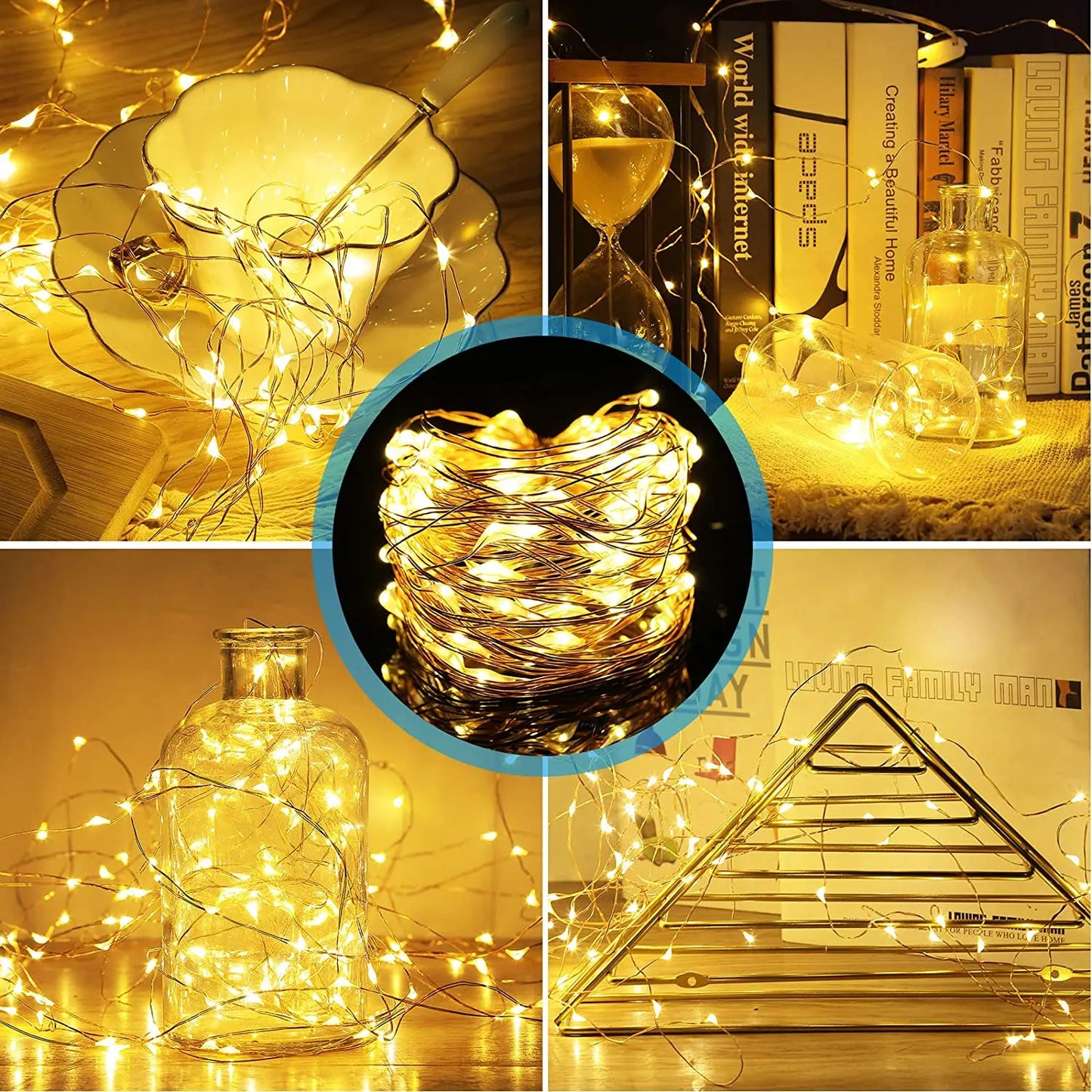 Warm White Copper Wire Fairy Lights – Battery Powered LEDs
