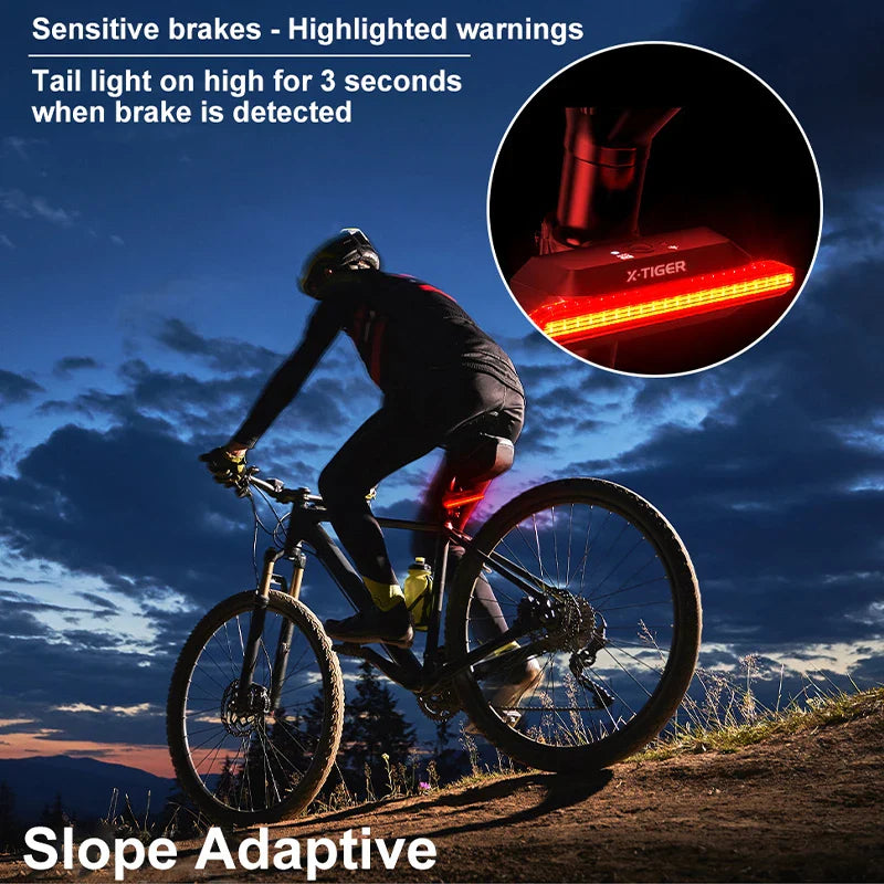 X-TIGER Smart Brake Sensing LED Bike Tail Light USB-C