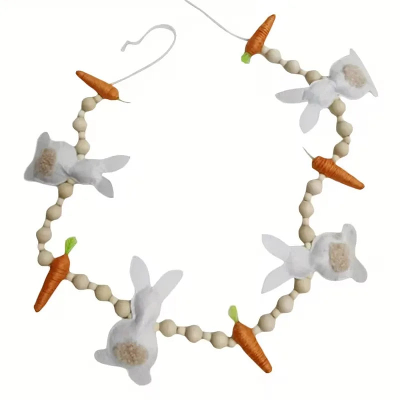 Easter Bunny & Carrot Garland – Spring Door Fireplace Banner