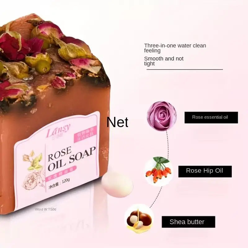 Dried Rose Handmade Essential Oil Facial & Shower Soap