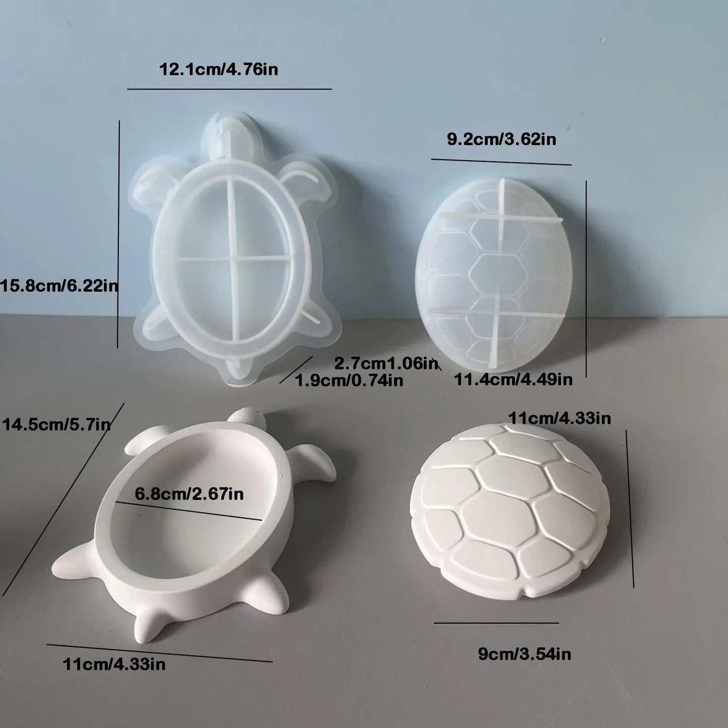 Turtle & Crab Silicone Mold – Resin, Plaster & Cement Casting