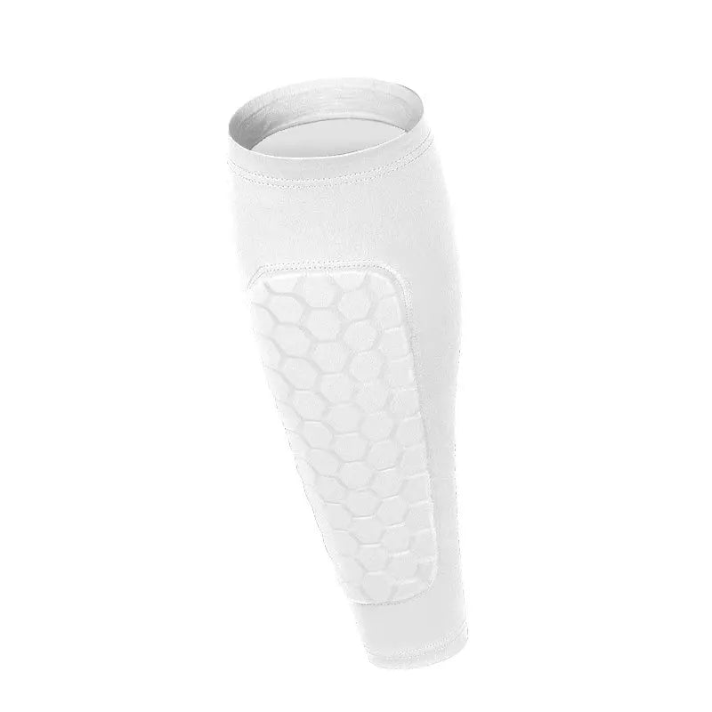 1Pcs Soccer Shin Guards Pads for Youth Adult, Shin Defender Shin Guards Kids, Calf Compression Sleeve with Honeycomb Pads Peaceful Pleasures Health and Wellness WHITE M