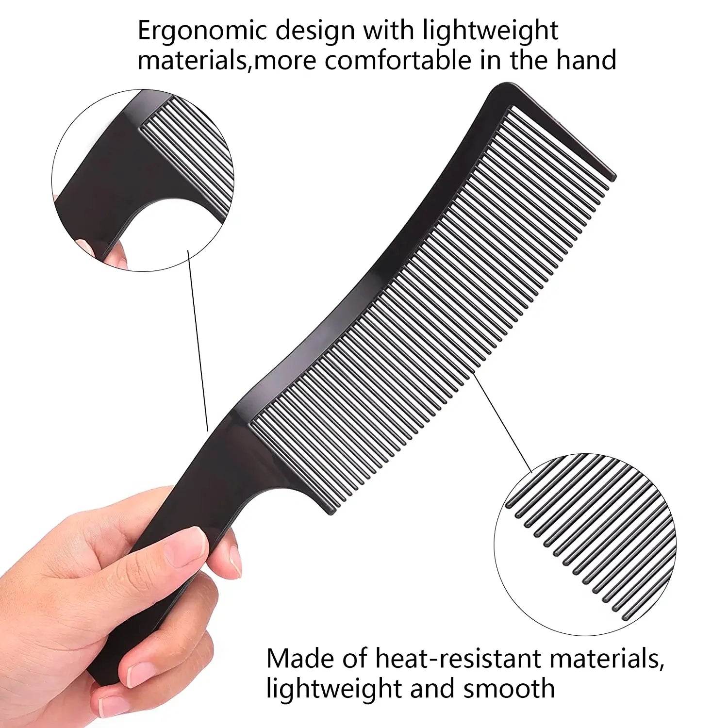 3Pcs Curved Haircutting Comb Set Heat-resistant Haircut Clipper Comb Professional Salon Barbershop Hairdresser Tools Accessories Peaceful Pleasures Health and Wellness