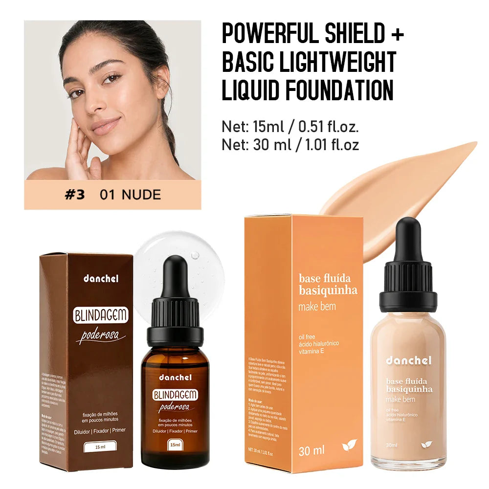 Primer & Liquid Foundation Makeup Set – Waterproof, Long-Lasting