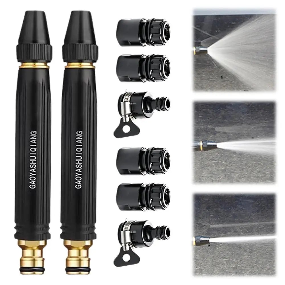 Adjustable High Pressure Water Gun Nozzle Household Garden Hose Spray Nozzle Car Washing Sprayer Nozzle for Cleaning Watering Peaceful Pleasures Health and Wellness A 2set