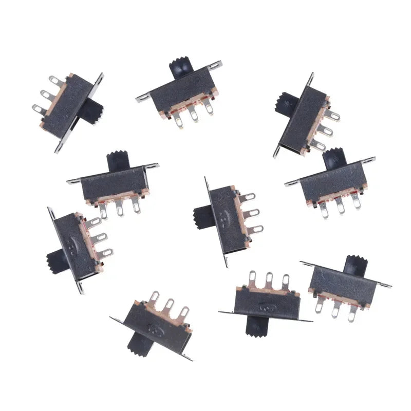 10-Pack DPDT 2P2T Vertical Slide Switch 6-Pin 0.5A 50V DC