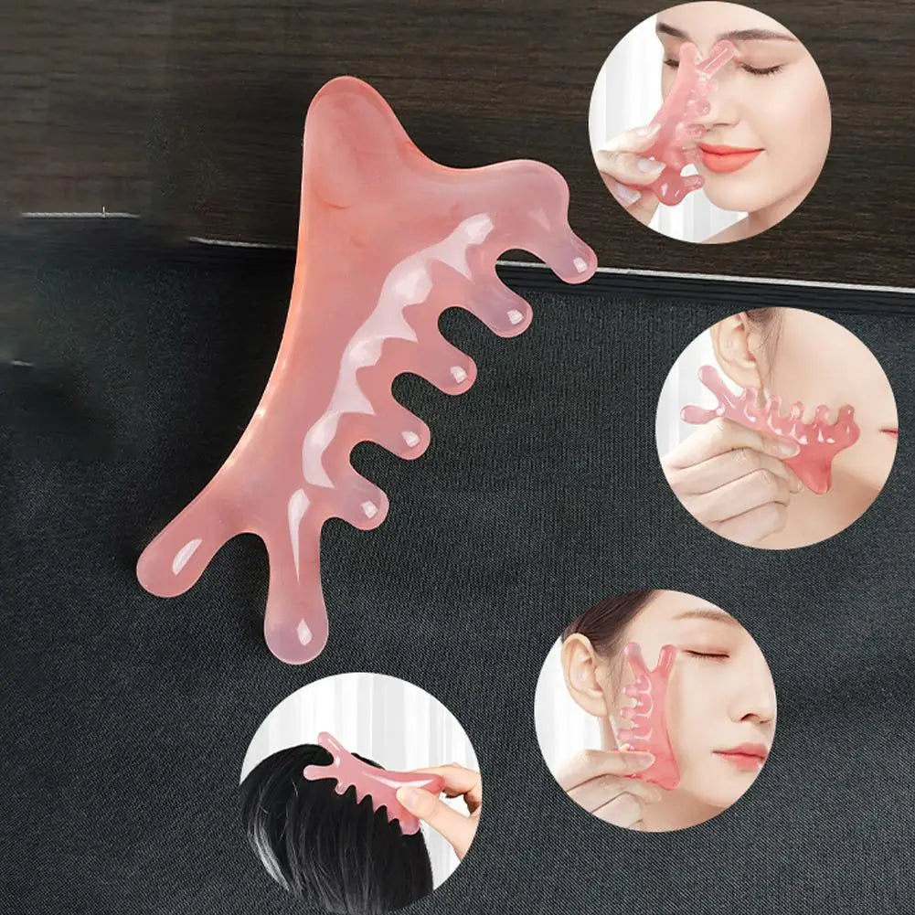 4-in-1 Scalp Massage Comb & Gua Sha Scraping Tool – Head, Face, Eye, Neck & Body Relaxation Massager Peaceful Pleasures Health and Wellness