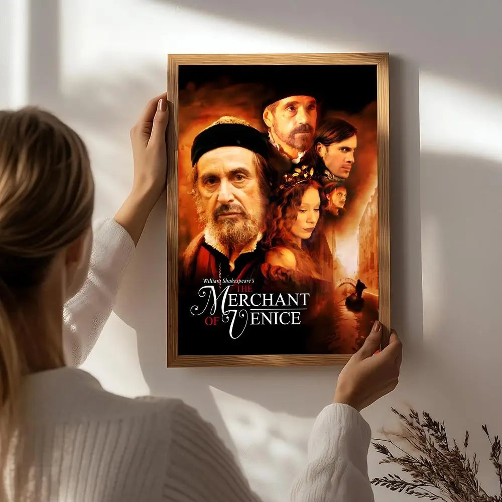 Drama T-The Merchant of Venice Poster HD Self Adhesive Waterproof Wall Art Ideal for Home Office Dorm Bedroom Great Gift Peaceful Pleasures Health and Wellness White6 21X30cmNoframe