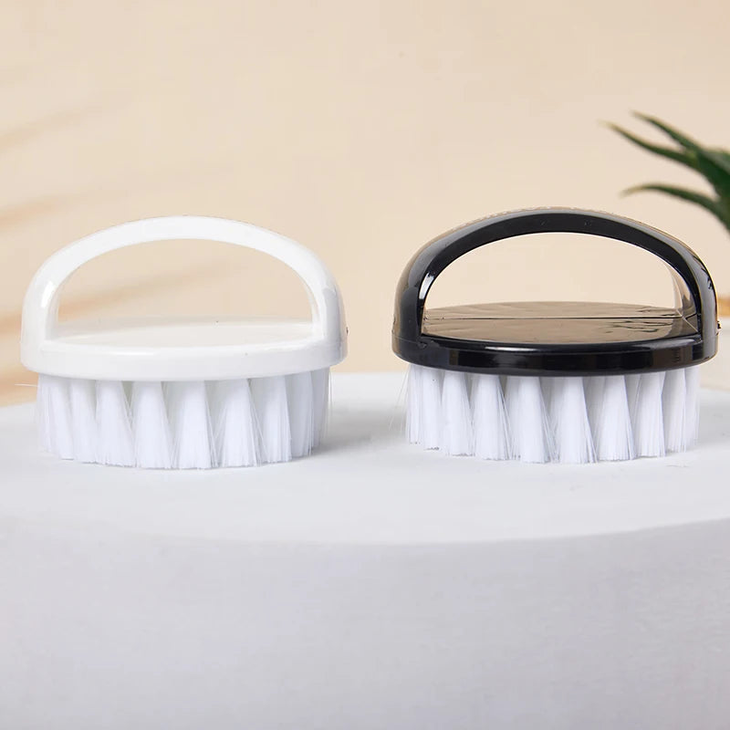 Nail Brush Nail Art Pedicure Soft Remove Dust Plastic Round Cleaning Scrubbing File Tools Black White Manicure Finger Care Salon Peaceful Pleasures Health and Wellness