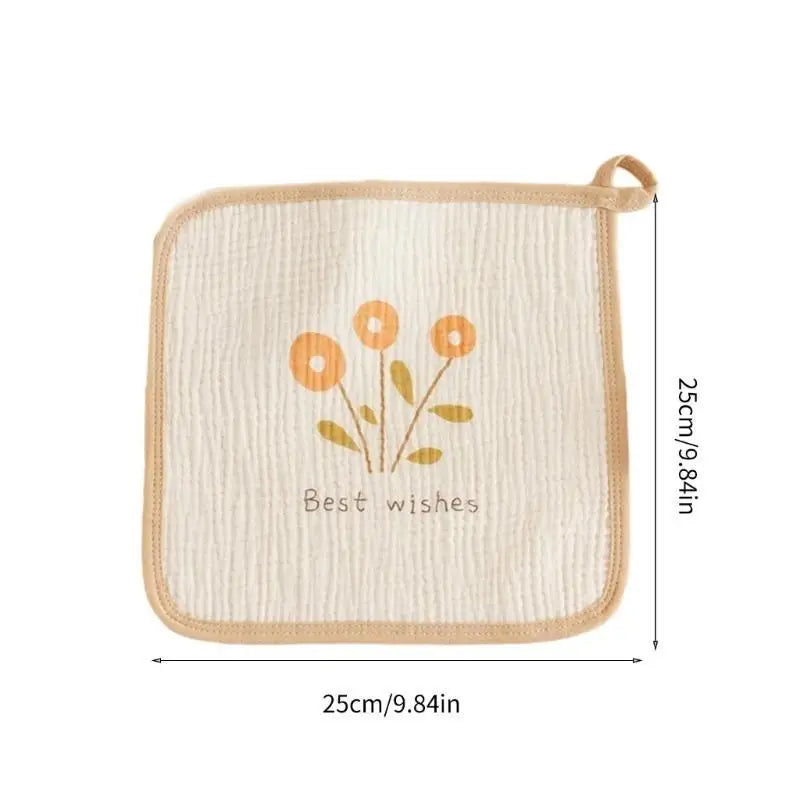 4-Layer Cotton Baby Washcloth | Soft Absorbent Crepe Towel