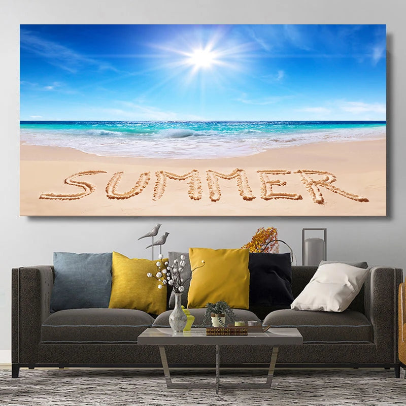 Natural Modern Seascape Wall Pictures Landscape Beach Sea Ocean Canvas Painting Wall Art Posters for Living Room Decor Cuadros Peaceful Pleasures Health and Wellness w2573 seascape-12 30x60cm
