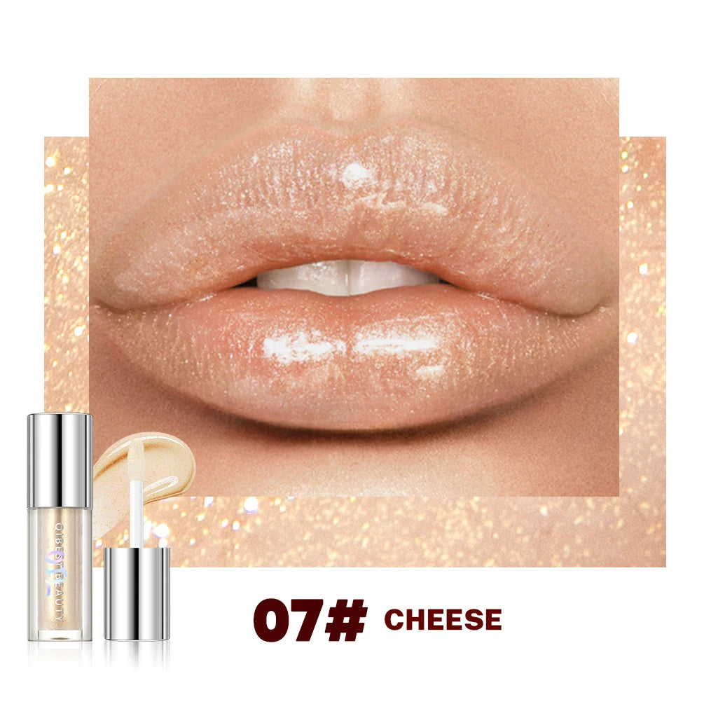QIBEST Sparkling Diamond Lip Gloss Mirror Moisturizing Non-Sticky Cup Long Lasting Shimmer Lip Glaze Glitter Liquid Lipstick Peaceful Pleasures Health and Wellness 07