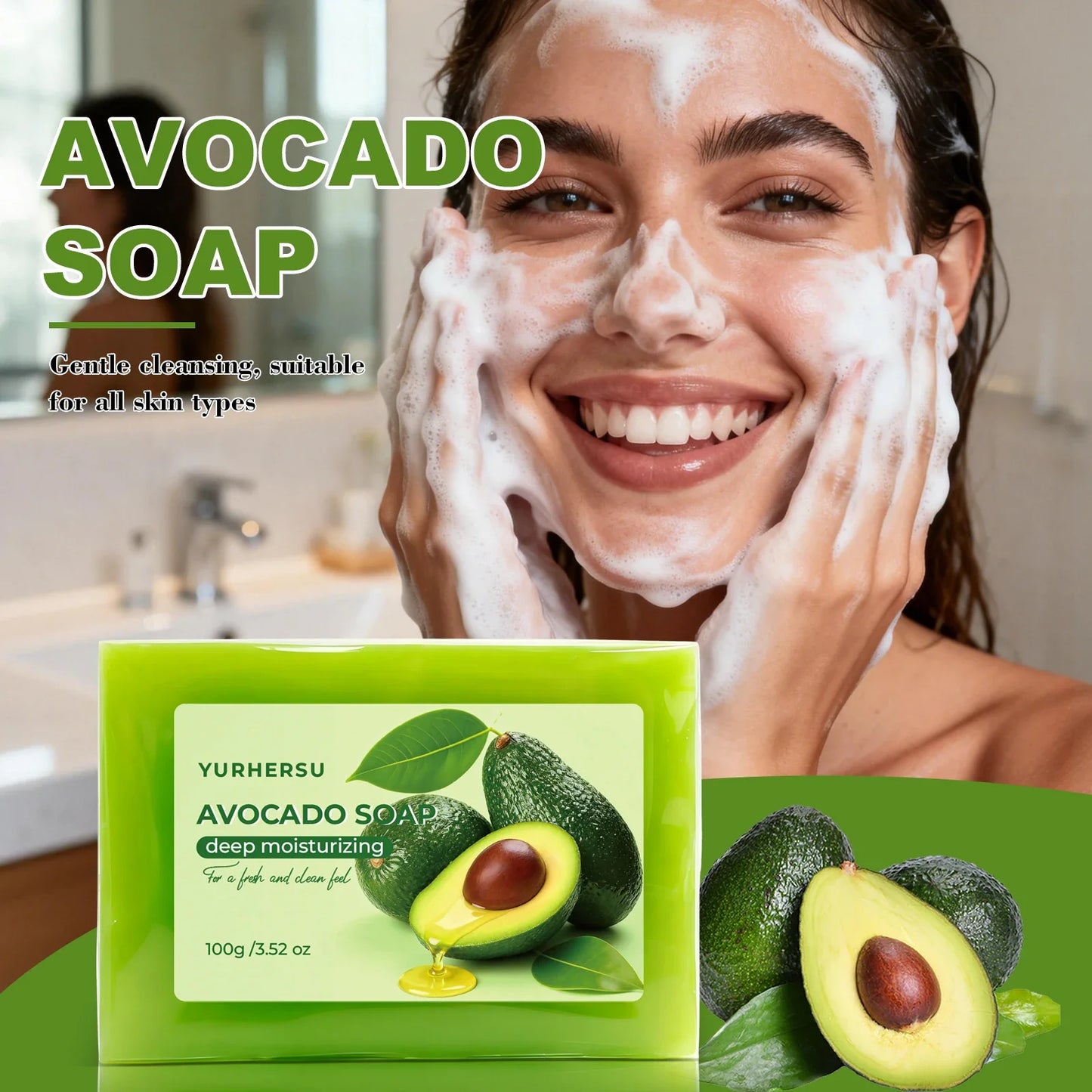 Organic Avocado Extract Soap – Hydrating Brightening Body Bar