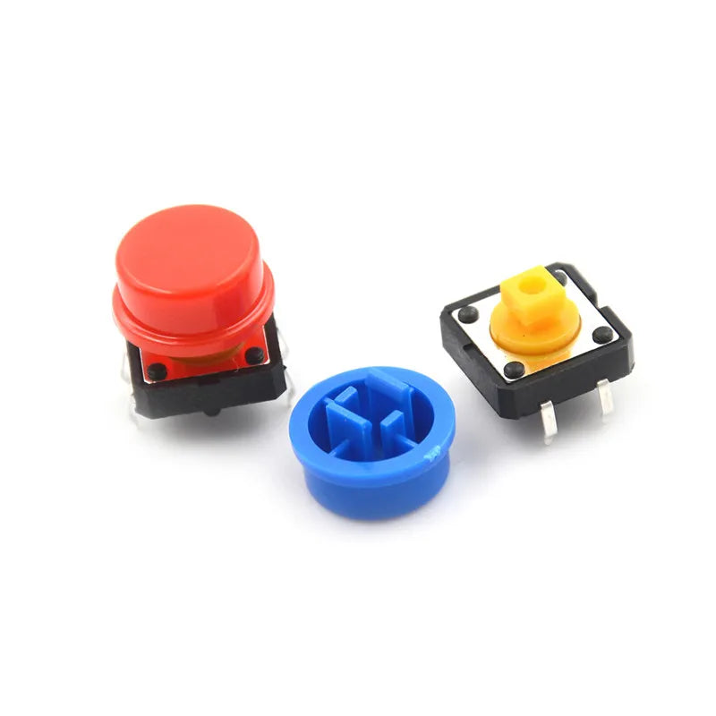 25pcs/Set Momentary Tactile Push Button Touch Micro Switch 4P PCB Caps 12x12x7.3mm Peaceful Pleasures Health and Wellness