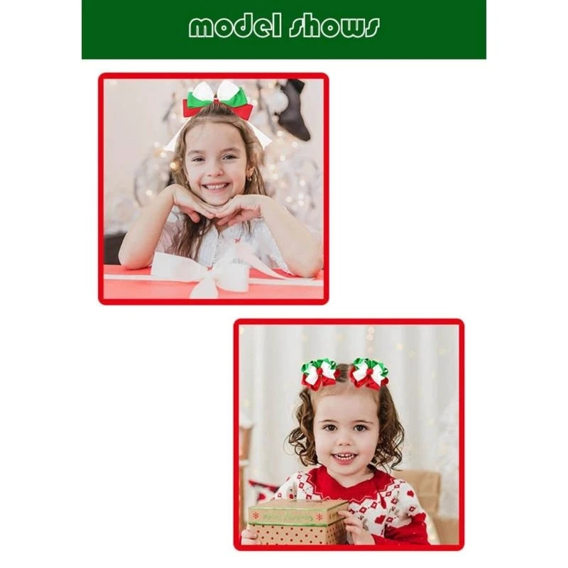 Christmas Bowknot Hair Clips | Holiday Hair Bows Pack of 2