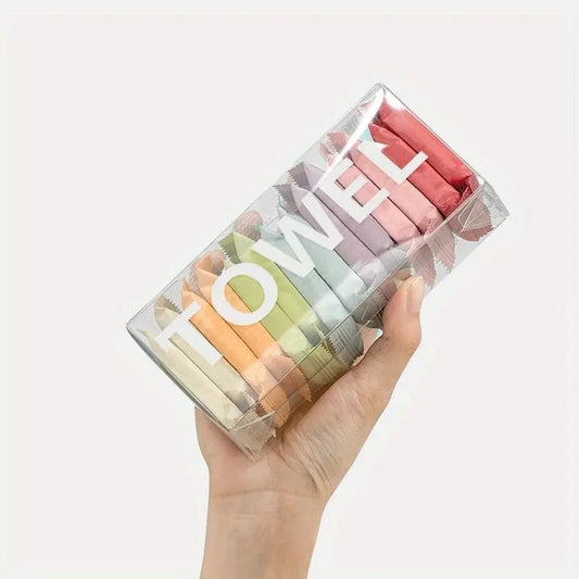 14pcs Disposable Portable Travel Towels Thickened Compressed Face Cleansing Beauty Square Washcloths for On-the-Go Hygiene Peaceful Pleasures Health and Wellness
