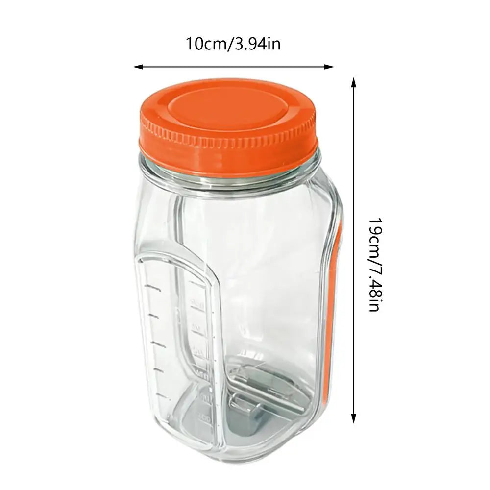 Salad Jar Leakproof Portable Side Open Food Storage Lunch Container for Outdoor Office Picnic Travel Home Peaceful Pleasures Health and Wellness Orange