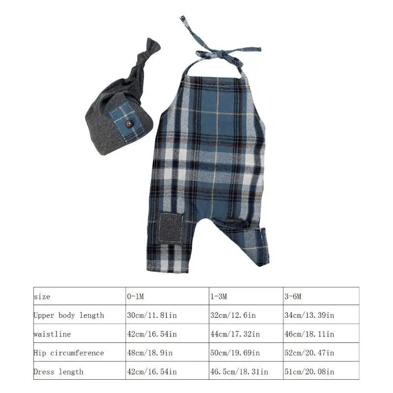 Newborn Boy Photography Outfit Set – Romper & Hat 0–6M