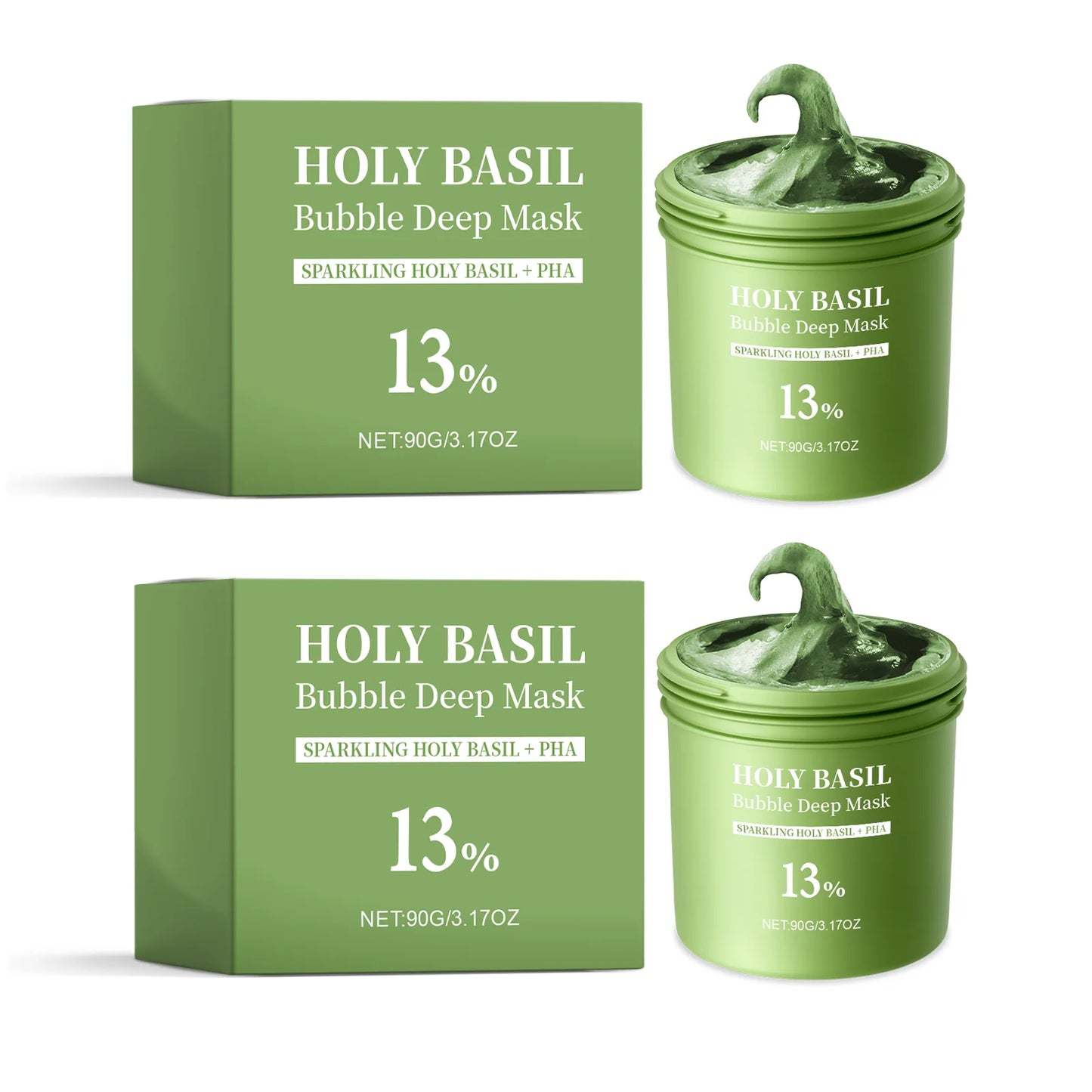 Foaming Bubble Mask Deep Cleansing Pore Purifying Removal Oil Control Glycerin Brightening Facial Exfoliator Gentle Care Peaceful Pleasures Health and Wellness 2PCS 90g