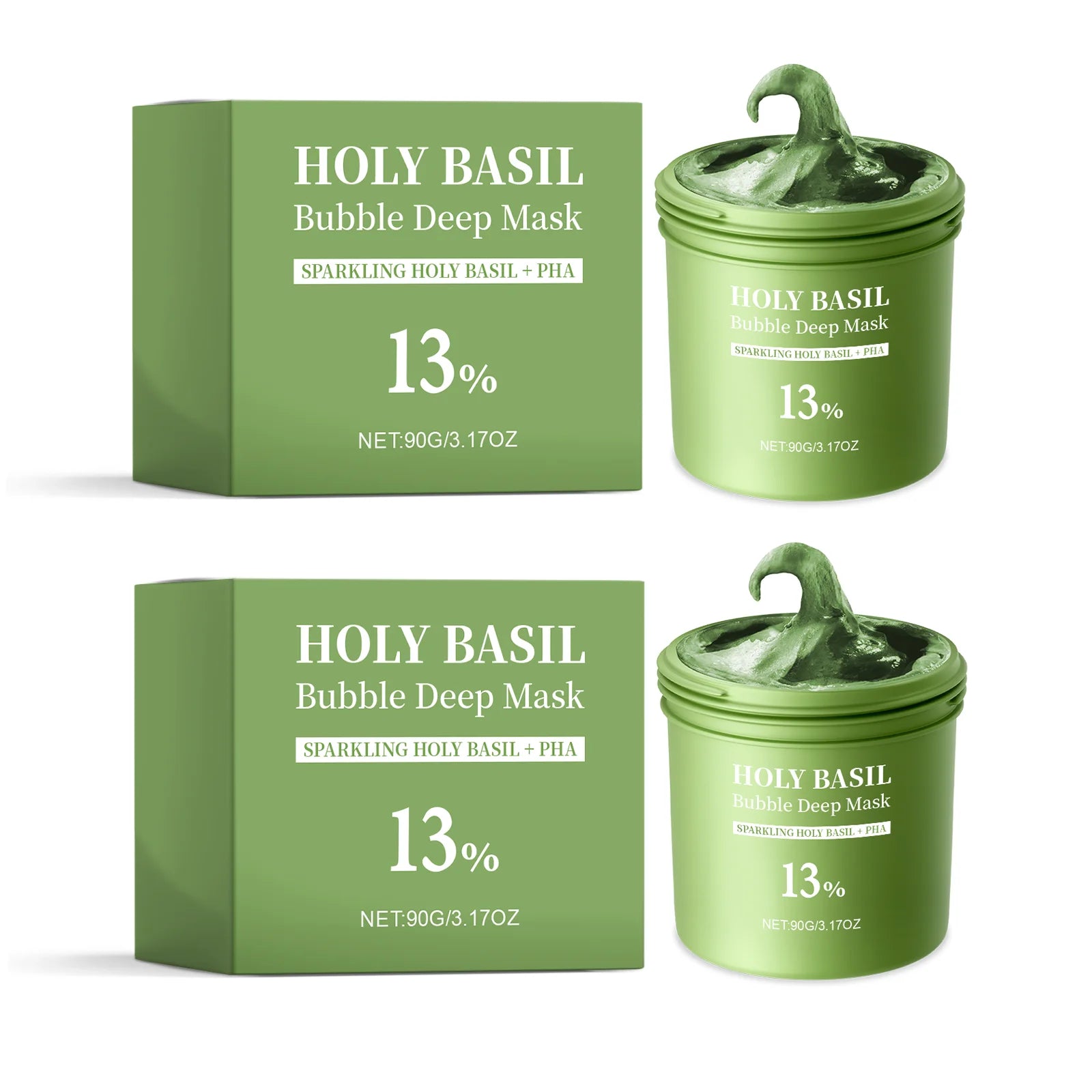Foaming Bubble Mask Deep Cleansing Pore Purifying Removal Oil Control Glycerin Brightening Facial Exfoliator Gentle Care Peaceful Pleasures Health and Wellness 2PCS 90g