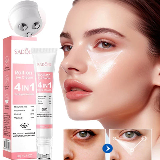 SADOER 4-in-1 Roll-On Eye Cream | Retinol, Vitamin C & Niacinamide Eye Cream Serum Oasis Select