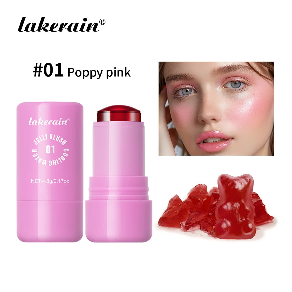 Milk Jelly Tint Stick Water Jelly Lip Gloss Sheer Cheek Stain Cooling Feel Natural Tint Multi Use Makeup Peaceful Pleasures Health and Wellness Poppy pink