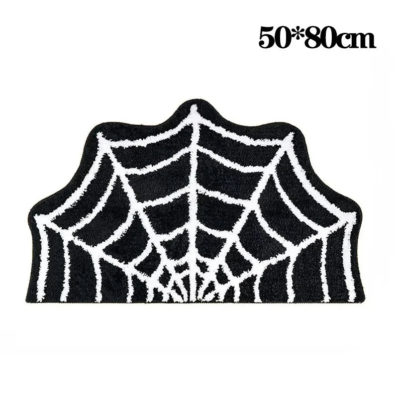 Halloween Non-Slip Doormat | Pumpkin & Spider Web Rug