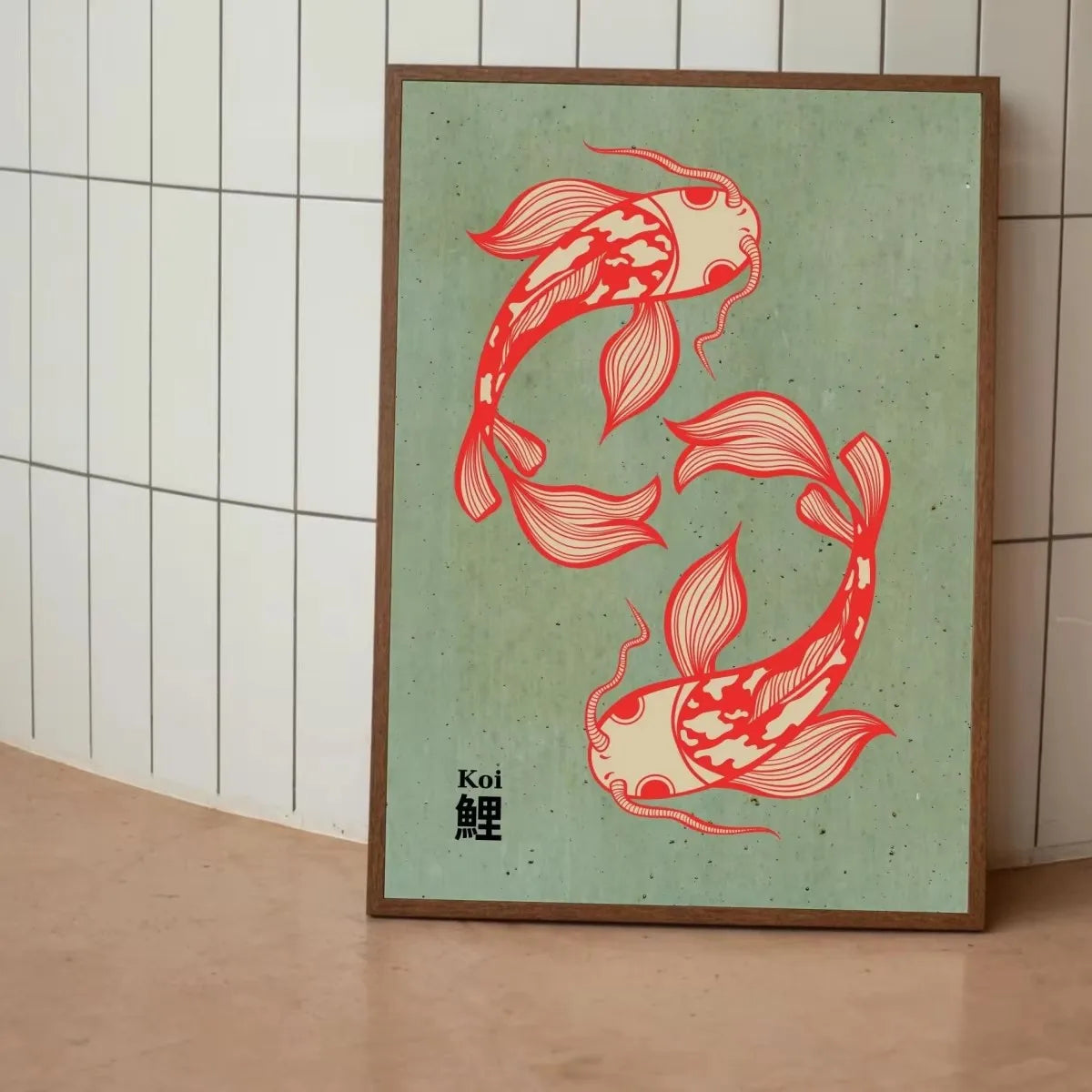Japanese Red Koi Fish Canvas Print | Minimalist Wall Art
