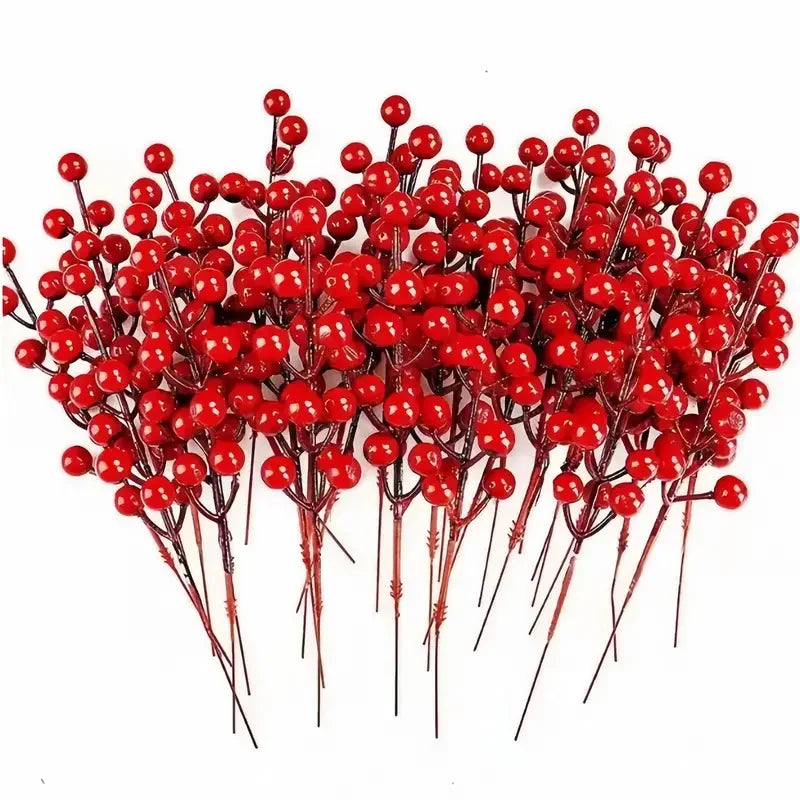 Artificial Holly Fruit Branches 10/30 PCS – Christmas Decor