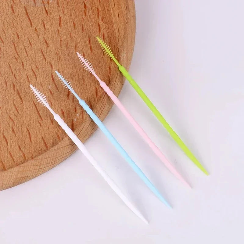 50-Pc Fish Bone Disposable Plastic Interdental Toothpicks Interdental Toothpick Peaceful Pleasures Health and Wellness